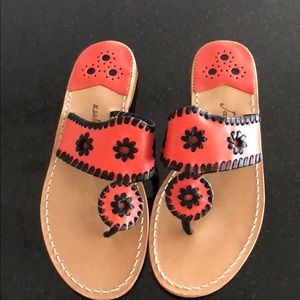 Never worn peach and back jack Rogers!